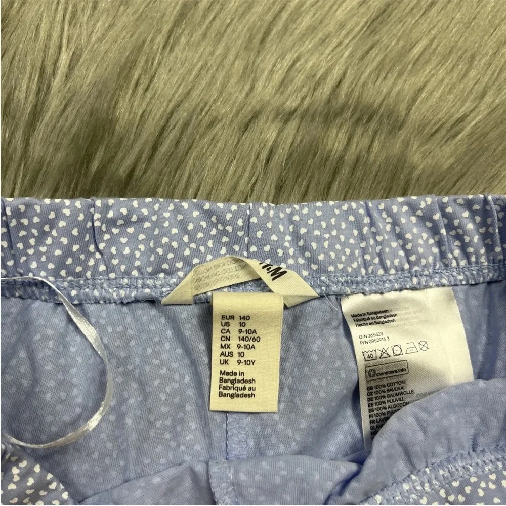 H&M Girls Heart Print 2 Piece Cotton Tank Shorts Set Size 10